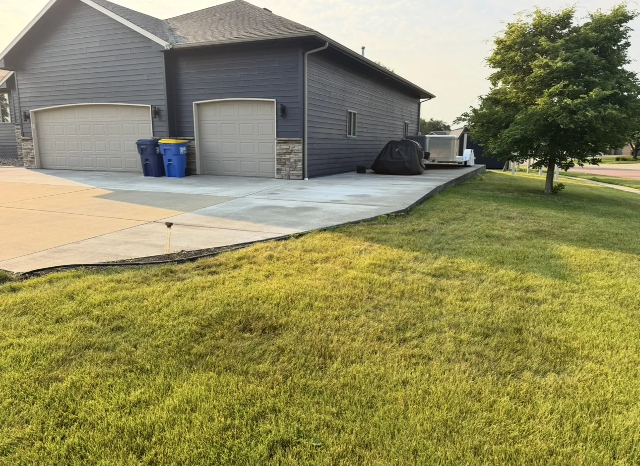 Completed concrete and landscape border project