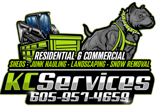 KC Services — residential and commercial sheds, junk hauling, landscaping, and snow removal