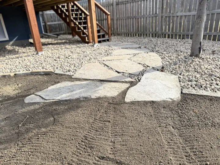 Deck & Flagstone Landscape