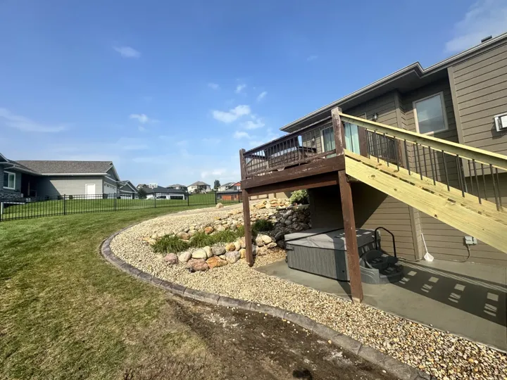 Deck Stairs & Curved Concrete Patio